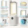 13''Ventilateur Sans Pales, 9Vitesses de Ventilation, Rotation à 60°, Veilleuse LED Tricolore à Intensité Variable&Minuterie,Fon