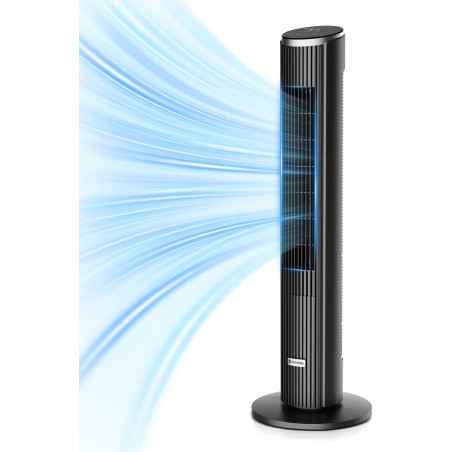 Ateroll Ventilateur Colonne Silencieux 91cm, Oscillant 90° avec Télécommande, 4 Vitesses 3 Modes Minuterie 12H & Écran LED, Vent