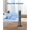 Ateroll Ventilateur Colonne Silencieux 91cm, Oscillant 90° avec Télécommande, 4 Vitesses 3 Modes Minuterie 12H & Écran LED, Vent