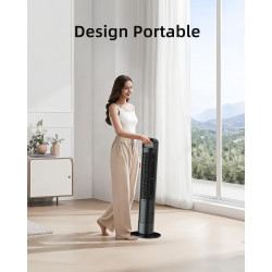 Ateroll Ventilateur Colonne Silencieux 91cm, Oscillant 90° avec Télécommande, 4 Vitesses 3 Modes Minuterie 12H & Écran LED, Vent
