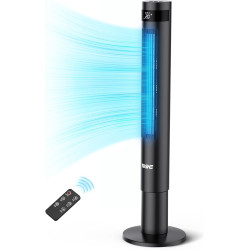 YASHE 43'' Colonne Ventilateur, Ventilateur Colonne Silencieux 28dB, Ventilateur Climatiseur Oscillant à 85° avec, Ventilateur T