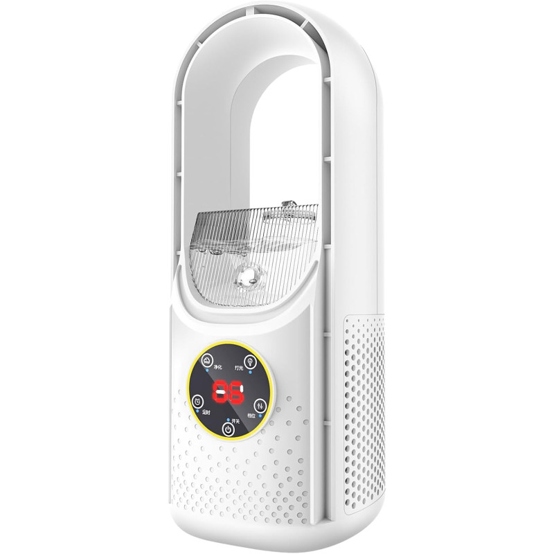 Ventilateur tour sans rotor silencieux 3 en 1, refroidisseur d'air et humidificateur d'air, 6 vitesses de vent et minuterie 6H, 