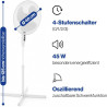 Clatronic Ventilateur sur pied | silencieux | diamètre 40 cm | oscillant/rotatif | hauteur + angle d'inclinaison réglables | gri