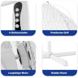 Clatronic Ventilateur sur pied | silencieux | diamètre 40 cm | oscillant/rotatif | hauteur + angle d'inclinaison réglables | gri