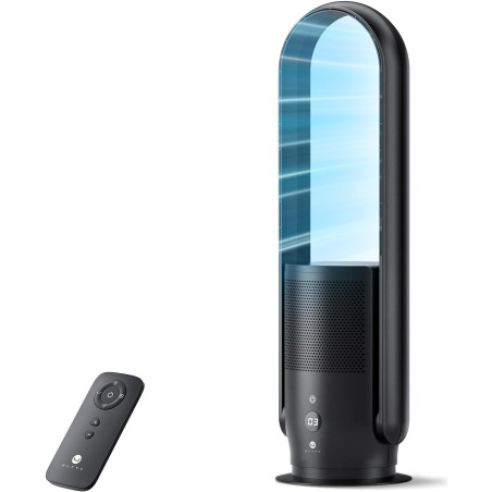 Ventilateur Tour Sans Pales, ULTTY Ventilateur avec Purificateur D'air Silencieux Avec H13 HEPA Filtre Télécommande, Hauteur 80 