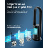 Ventilateur Tour Sans Pales, ULTTY Ventilateur avec Purificateur D'air Silencieux Avec H13 HEPA Filtre Télécommande, Hauteur 80 