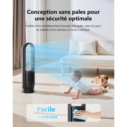 Ventilateur Tour Sans Pales, ULTTY Ventilateur avec Purificateur D'air Silencieux Avec H13 HEPA Filtre Télécommande, Hauteur 80 