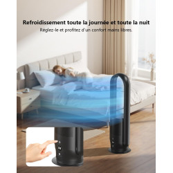 Ventilateur Tour Sans Pales, ULTTY Ventilateur avec Purificateur D'air Silencieux Avec H13 HEPA Filtre Télécommande, Hauteur 80 