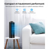 PNTCK Petit ventilateur tour de 33 cm - Silencieux - Avec 3 vitesses - Oscillant à 70° - Vitesse 7 m/s - Très silencieux - Pour 
