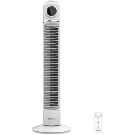Cecotec - ventilateur de colonne energysilence 1090 skyline retro smart blanc - 40 w, diamètre 81 cm, led et télécommande, 3 vit