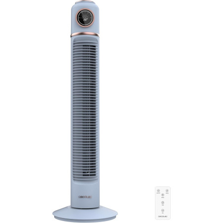 Cecotec - ventilateur de colonne energysilence 1090 skyline retro smart bleu - 40 w, diamètre 81 cm, lumière led, télécommande, 
