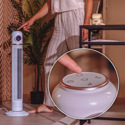 Cecotec - ventilateur de colonne energysilence 1090 skyline retro smart bleu - 40 w, diamètre 81 cm, lumière led, télécommande, 