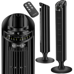 KESSER® Ventilateur de Tour Avec Télécommande | Angle d'Oscillation 90° | 3 Niveaux | 90 cm | Fonction Minuterie et Turbo | Colo