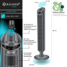 KESSER® Ventilateur tour avec télécommande - Angle d'oscillation à 90° - 3 niveaux - 90 cm - Fonction minuterie - Fonction turbo