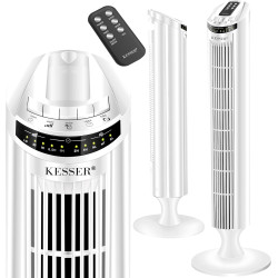 KESSER Ventilateur tour avec télécommande - ventilateur à colonne avec écran LED - ventilateur sur pied - climatiseur