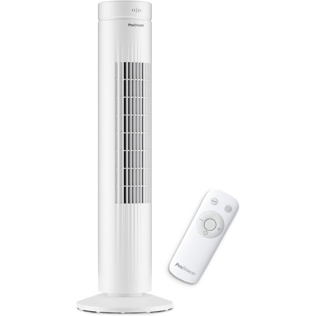 Pro Breeze Ventilateur Colonne Oscillante, Tour de 79 cm, Oscillation 70°, 60 Watts, 3 Vitesses - Télécommande et Minuterie, Pro