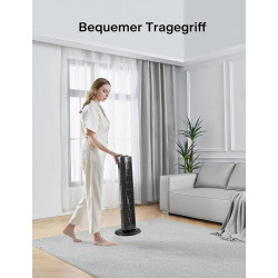 PELONIS 76 cm Ventilateur Tour Oscillant, 3 Vitesses, Minuterie 8H, Silencieux & Gain de Place pour Maison, Bureau (Noir)