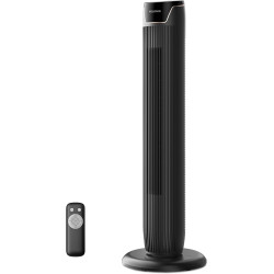 PELONIS Ventilateur Tour avec Télécommande - 5 Vitesses & 4 Modes (AI/Nuit/Nature) Minuterie 9H, Écran LED avec Mémoire - Économ