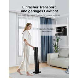 PELONIS Ventilateur Tour avec Télécommande - 5 Vitesses & 4 Modes (AI/Nuit/Nature) Minuterie 9H, Écran LED avec Mémoire - Économ