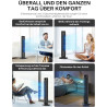 PELONIS Ventilateur Tour avec Télécommande - 5 Vitesses & 4 Modes (AI/Nuit/Nature) Minuterie 9H, Écran LED avec Mémoire - Économ