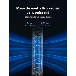 Pelonis Ventilateur Tour Silencieux, 40 Pouces 102CM avec Télécommande, 7m/s Oscillation 90°, Minuterie 15H et 3 Vitesses