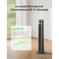 Pelonis Ventilateur Tour Silencieux, 40 Pouces 102CM avec Télécommande, 7m/s Oscillation 90°, Minuterie 15H et 3 Vitesses
