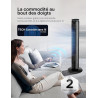 Pelonis Ventilateur Tour Silencieux, 4.2m/s avec Télécommande, Minuterie 9H, 4 Modes 5 Vitesses, Mode SMART, Écran LED pour Cham