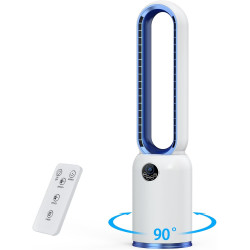 Ventilateur Colonne Silencieux, 90° Oscillation&24 Vitesses pour Ventilateur Sans Pale, Ventilateur Tour avec 12H Minuteries, Ve