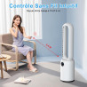 Ventilateur Colonne Silencieux, 90° Oscillation&24 Vitesses pour Ventilateur Sans Pale, Ventilateur Tour avec 12H Minuteries, Ve