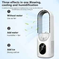 Eznaobo ventilateur tour sans pales,ventilateur colonne ventilateur silencieux, 6 vitesses de réglage,humidification,ventilateur
