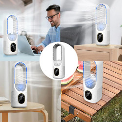 Eznaobo ventilateur tour sans pales,ventilateur colonne ventilateur silencieux, 6 vitesses de réglage,humidification,ventilateur