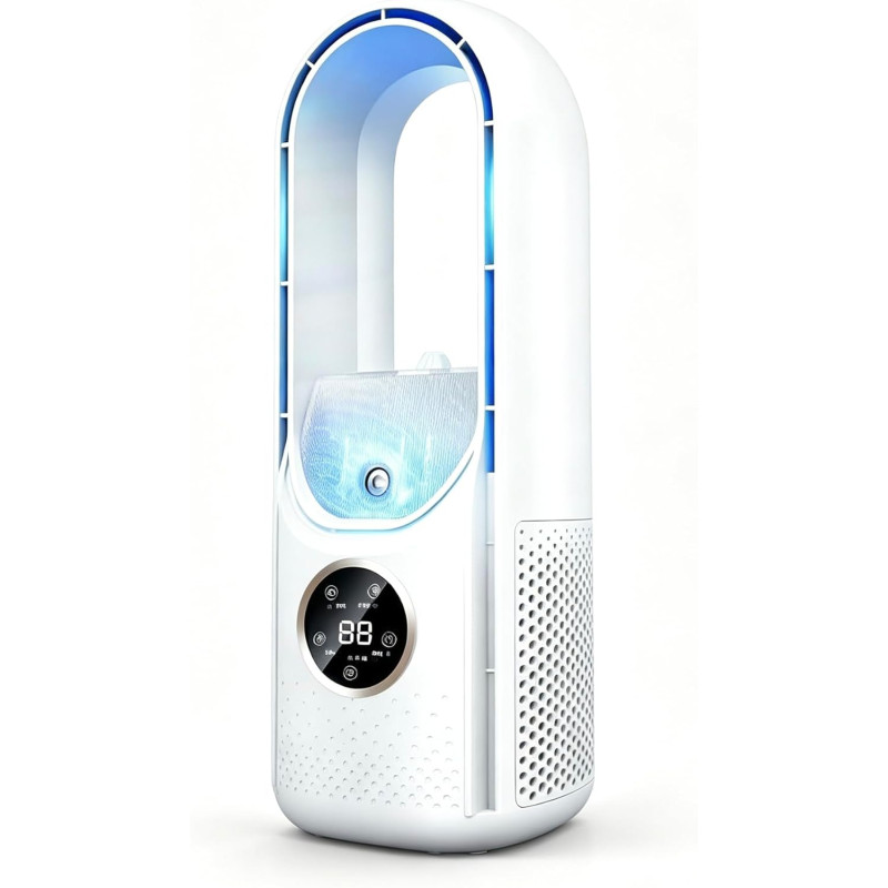 Eznaobo ventilateur tour sans pales,ventilateur colonne ventilateur silencieux, 6 vitesses de réglage,humidification,ventilateur