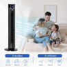 HOMCOM Ventilateur colonne silencieux 60 W, ventilateur tour pour chambre avec 3 modes 3 vitesses, télécommande, oscillant 60°, 