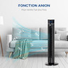 HOMCOM Ventilateur colonne silencieux 60 W, ventilateur tour pour chambre avec 3 modes 3 vitesses, télécommande, oscillant 60°, 