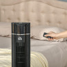 HOMCOM Ventilateur colonne silencieux 60 W, ventilateur tour pour chambre avec 3 modes 3 vitesses, télécommande, oscillant 60°, 