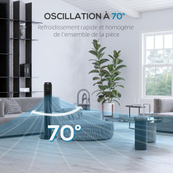 HOMCOM Ventilateur colonne silencieux 45 W, ventilateur tour pour chambre à coucher 4 modes 3 vitesses, télécommande, oscillant 