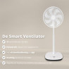 FLINQ Ventilateur sur Pied Silencieux - Ventilateur Colonne 180° Oscillation - 12 Vitesses - App & Télécommande - Ventilateur Pu