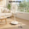 FLINQ Ventilateur sur Pied Silencieux - Ventilateur Colonne 180° Oscillation - 12 Vitesses - App & Télécommande - Ventilateur Pu