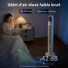 HOMCOM Ventilateur colonne, ventilateur tour pour chambre, 111 cm de haut, oscillant à 70°, 3 modes, 3 vitesses, écran LED, télé