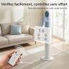 HOMCOM Ventilateur colonne, ventilateur tour pour chambre, 111 cm de haut, oscillant à 70°, 3 modes, 3 vitesses, écran LED, télé