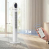 HOMCOM Ventilateur colonne, ventilateur tour pour chambre, 111 cm de haut, oscillant à 70°, 3 modes, 3 vitesses, écran LED, télé