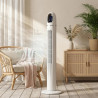 HOMCOM Ventilateur colonne, ventilateur tour pour chambre, 111 cm de haut, oscillant à 70°, 3 modes, 3 vitesses, écran LED, télé