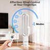 QG830 Ventilateur Tour Sans Pale, Chauffage & Refroidissement 2-en-1, Télécommande et Commande Tactile, 10 Modes Froid + 3 Chaud