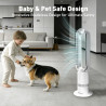 TP18Pro Ventilateur Tour Sans Pale, Chauffage & Refroidissement 2-en-1, Télécommande et Commande Tactile, 10 Niveaux Froid + 3 C