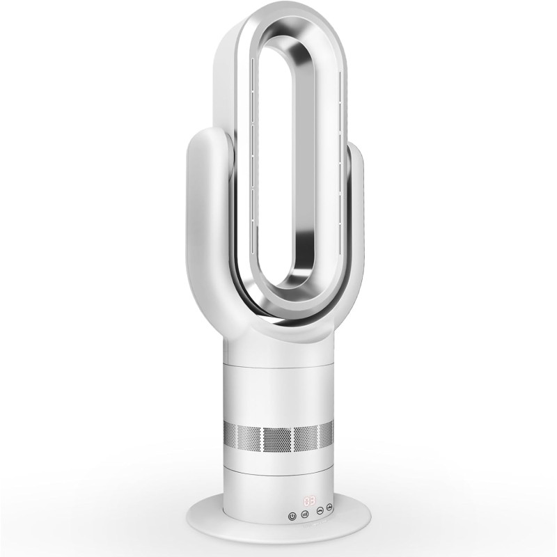 QG660 Ventilateur Tour Sans Pale, Chauffage & Refroidissement 2-en-1, Télécommande et Commande Tactile, 10 Modes Froid + 3 Chaud