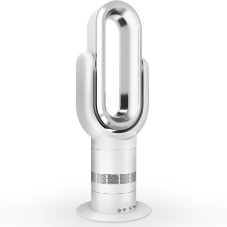QG660 Ventilateur Tour Sans Pale, Chauffage & Refroidissement 2-en-1, Télécommande et Commande Tactile, 10 Modes Froid + 3 Chaud