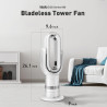 QG660 Ventilateur Tour Sans Pale, Chauffage & Refroidissement 2-en-1, Télécommande et Commande Tactile, 10 Modes Froid + 3 Chaud