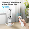 QG660 Ventilateur Tour Sans Pale, Chauffage & Refroidissement 2-en-1, Télécommande et Commande Tactile, 10 Modes Froid + 3 Chaud