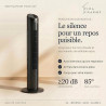 Ventilateur tour (102 cm), 20dB, vitesse pouvant atteindre 8 m/s, écran tactile LED, télécommande, 3 vitesses, minuterie 15 h, o