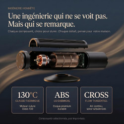 Ventilateur tour (102 cm), 20dB, vitesse pouvant atteindre 8 m/s, écran tactile LED, télécommande, 3 vitesses, minuterie 15 h, o